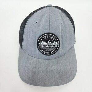 Yupoong Oregon Pacific Wonderland Trucker Hat Gray Black Mesh Snapback Cap